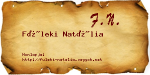 Füleki Natália névjegykártya
